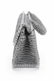 Silver Metallic Woven Acrylic Handbag with Chain Strap