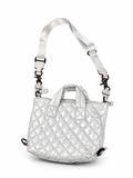 Silver Quilted handbag by BC Bags