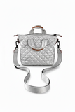 Silver Quilted handbag by BC Bags