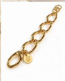 1AR by Unoaerre – Italian 18KT Gold-Plated Sculpted Oval Link Bracelet