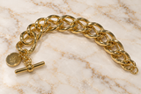 1AR by Unoaerre – Italian 18KT Gold-Plated Sculptural Interlocking Link Bracelet