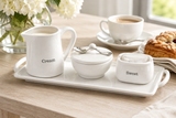 Mud Pie Ceramic Cream, Sugar & Sweetener Set