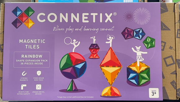 Connetix - Magnetic Title - Rainbow - Shape Expansion Pack (36 Pieces)