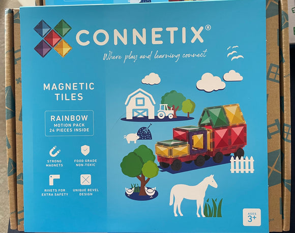 Connetix - Magnetic Tiles - Rainbow - Motion Pack (24 pieces)