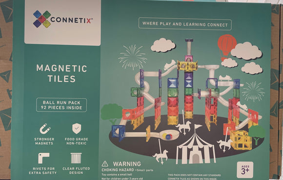 Connetix - Magnetic Tile - Ball Run Pack (92 pieces)