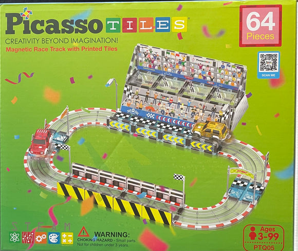 Picasso - Magnetic Race Track with Printed Tiles - 64 pieces