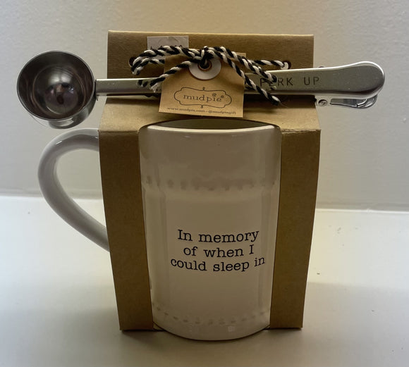 Mud Pie - Circa Mug and Coffee Scoop Set - In Memory of when I could sleep in