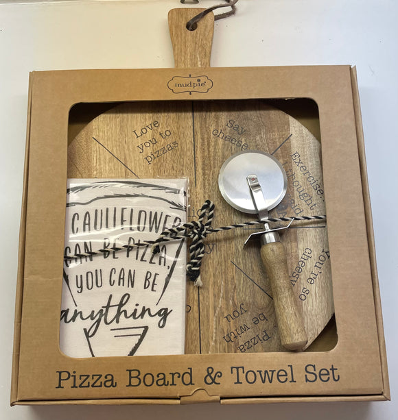 Mud Pie - Pizza Board & Towel Set