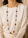 Necklace - Elegant Natural Stone & Pearl