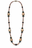 Marbled Bead & Faceted Accent Necklace