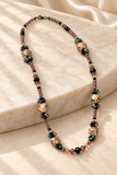 Marbled Bead & Faceted Accent Necklace