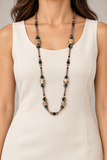 Marbled Bead & Faceted Accent Necklace