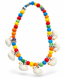 Colorful Beaded Necklace with White Ceramic Duck Charms