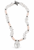Freshwater Pearl & Clear Crystal Teardrop Necklace