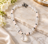 Freshwater Pearl & Clear Crystal Teardrop Necklace