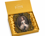 COSMO Collection Swarovski Crystal Oval Picture Frame – Antique Gold