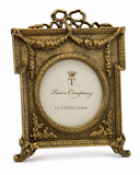 Antique Gold Bow Oval Picture Frame by Two's Company