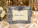 “Just Married” Antique Silver Wedding Picture Frame