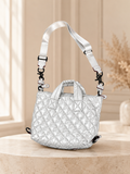 Silver Quilted handbag by BC Bags