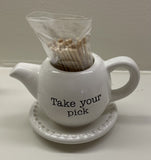 Mud Pie - Toothpick Set Basket