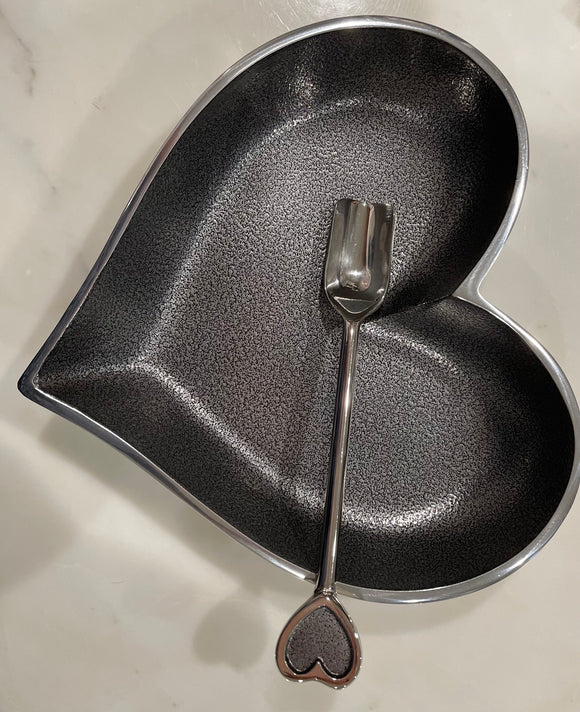 Inspired Generations - Silver Heart Dish with Spoon