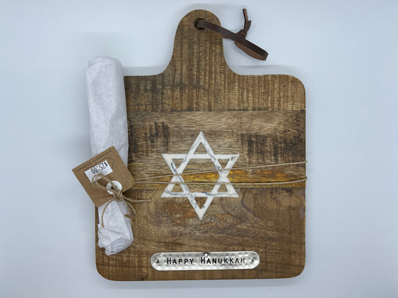 Happy Hanukkah Board Set - Wood