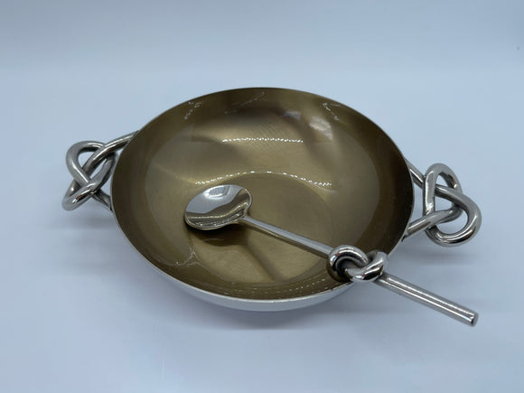 Knotty Bronze Bowl w/ knotty spoon